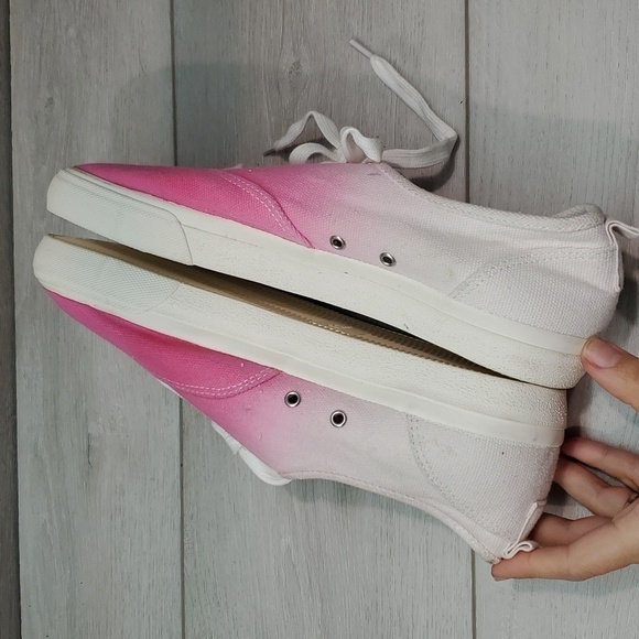 J.Crew Womens Colorblock Dip Dyed Fuchsia Sneakers shoes sz 10H - Picture 8 of 12
